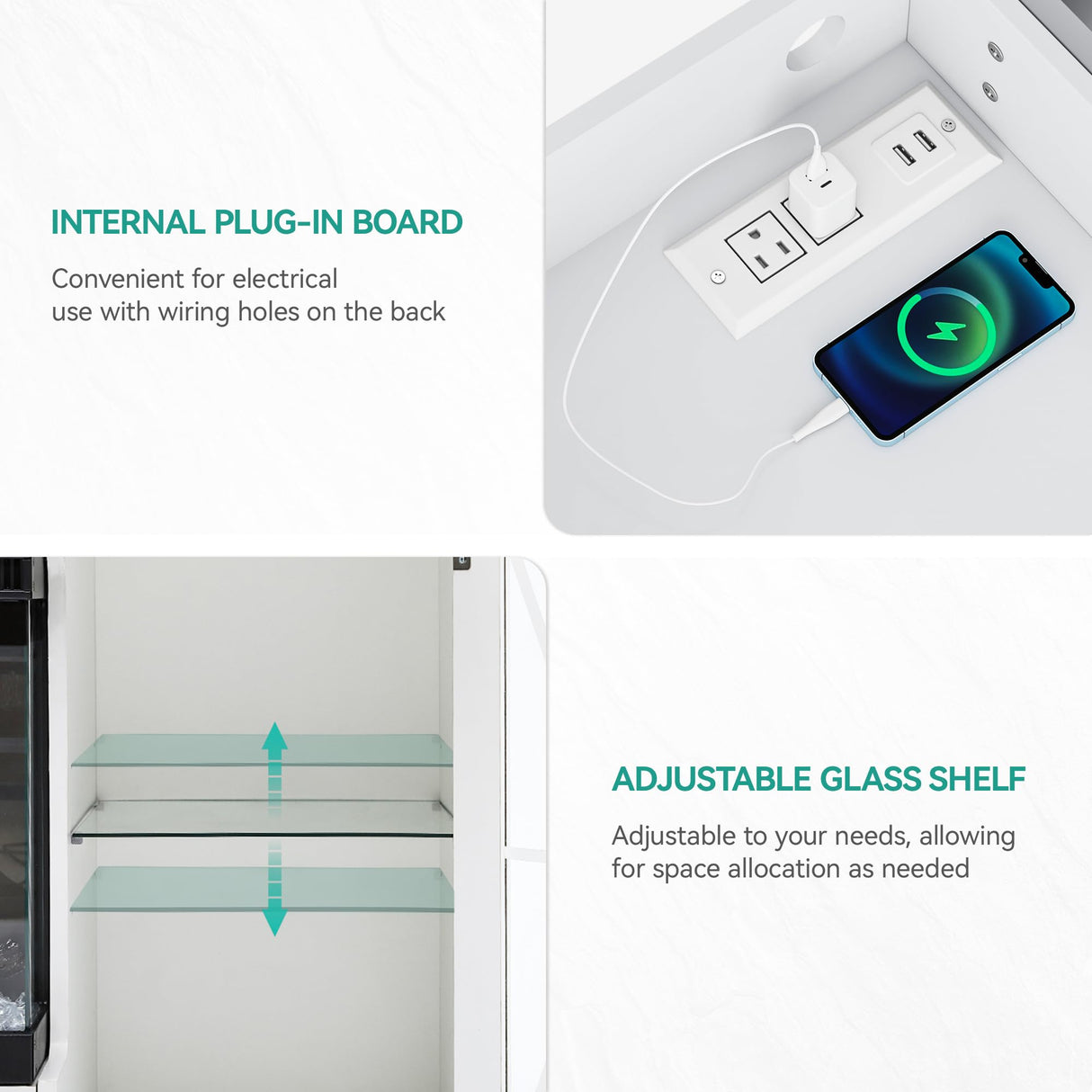 YITAHOME Fireplace TV Stand for 75/80 Inch TV, Entertainment Center with 3 Sided Glass Electric Fireplace & LED Strip, TV Console with Glass Door & Power Outlet for Living Room (White) YITAHOME