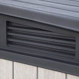 Keter Elite Store Outdoor Storage Shed, 4.6x2.7 Ft, All-Weather, Lockable Doors, Built-in Ventilation, Lid-to-Bin Kit, & Soft Close Mechanism, Grey Keter