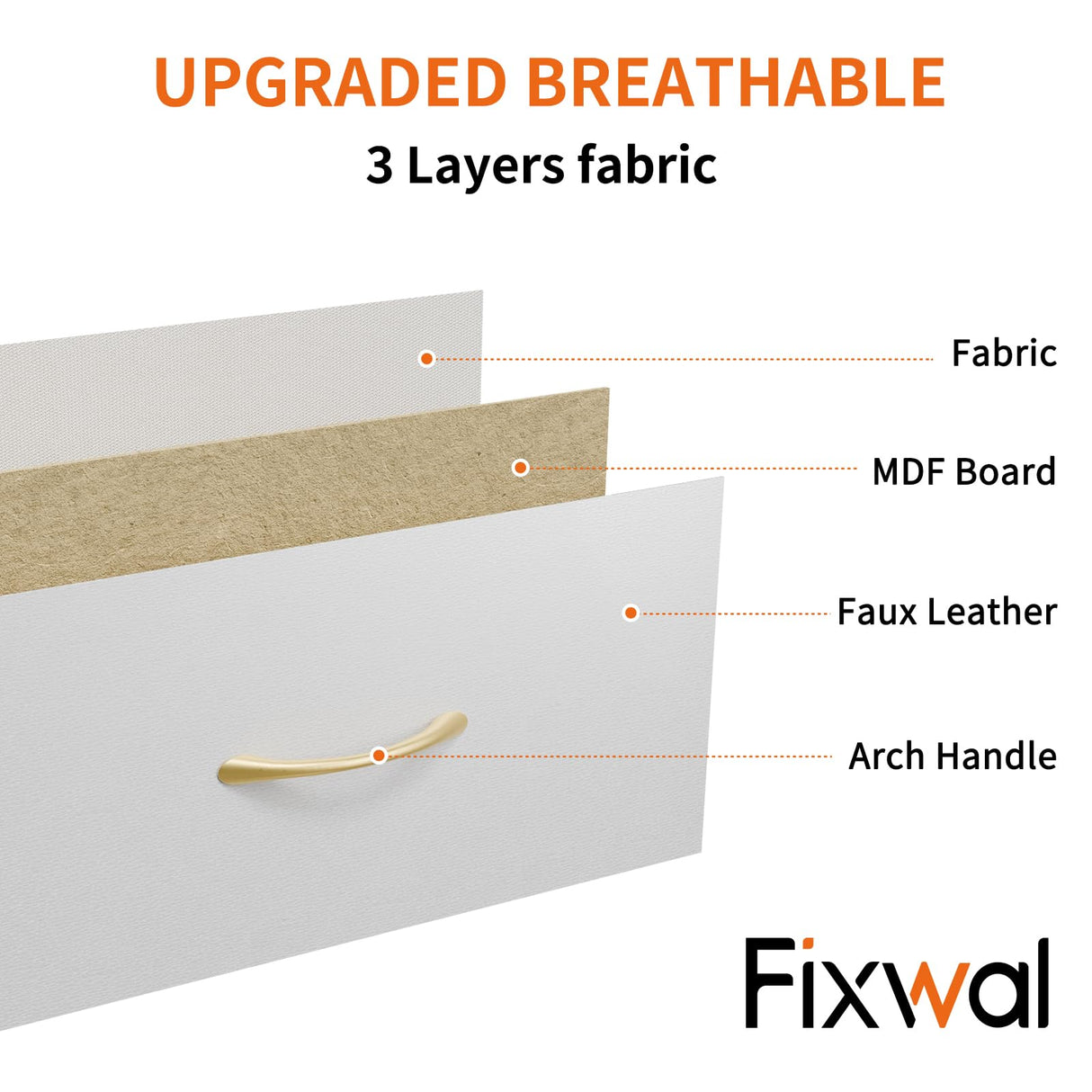 Fixwal Dresser for Bedroom with Power Outlets and LED Lights, White 55" TV Stand with 8 Drawers, Fabric Chest of Drawers with PU Finish for Living Room, Entryway Fixwal