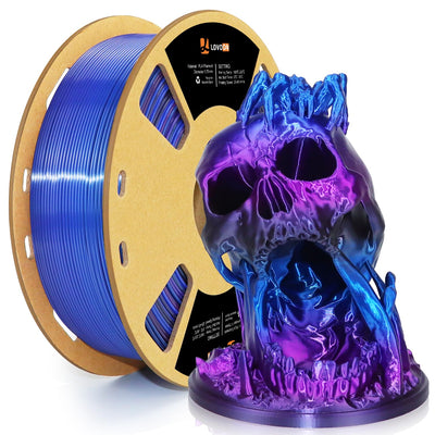 LOVOON pla Filament 1.75mm Color Shift, 3D Printers Filament New Black/Blue/Purple Gradient, Color Changing by Length pla,Halloween,3D Printer and 3D Pen Compatible,1KG(2.2lbs)/Spool