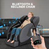 SMAGREHO 2025 Massage Chair Recliner,Lower Back with Calf Heating,Full Body Airbag Massage,One Touch Zero Gravity,Foot Roller and Bluetooth,Apply Home and Office,Black SMAGREHO