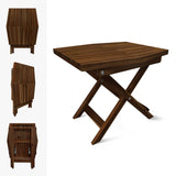 Melino Wooden Folding Table, Acacia Wooden Small Table for Indoor and Outdoor uses, Weather Resistant and Fully Assembled (Chestnut) Melino