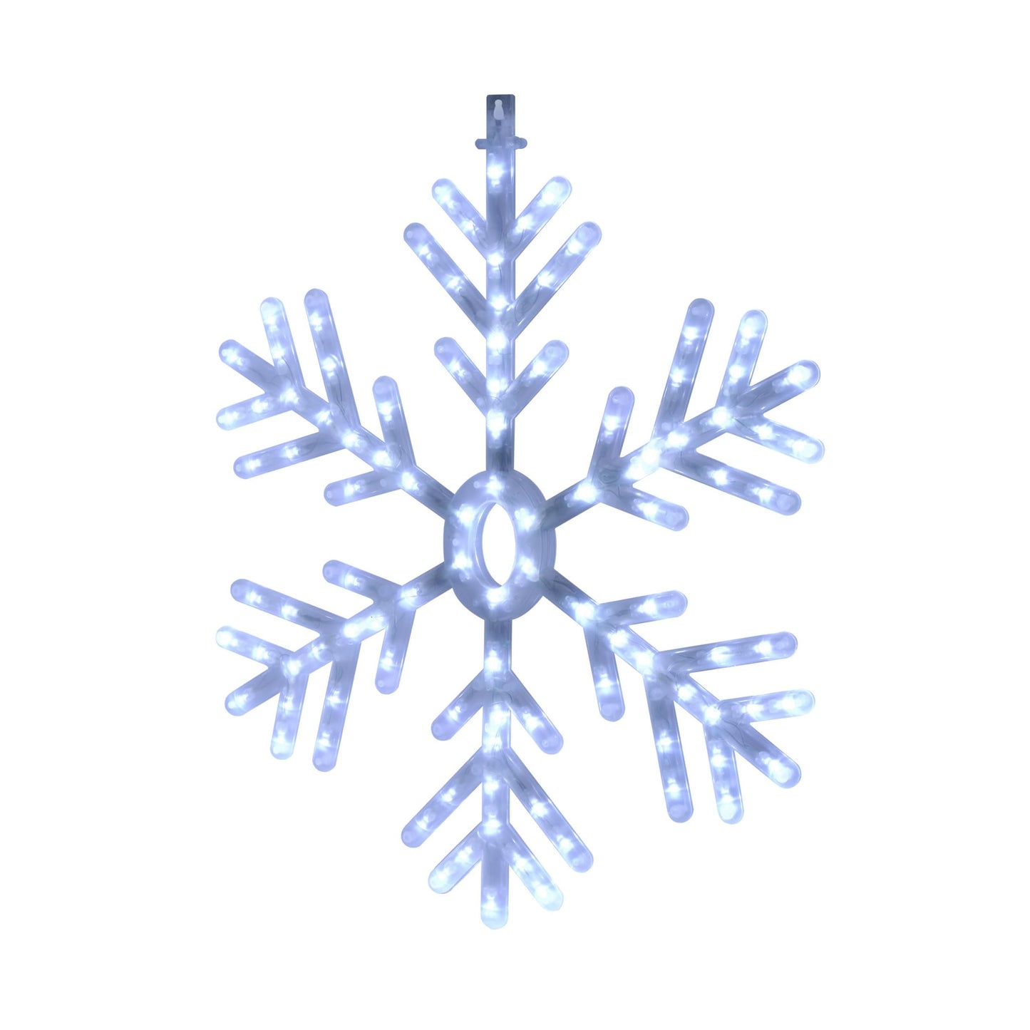 Alpine Corporation 24"H Indoor/Outdoor Hanging Snowflake Decoration with LED Lights