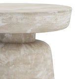 SIMPLIHOME Robbie SOLID MANGO WOOD 16 Inch Wide Round Contemporary Rustic Accent Table in Distressed White Wash, Fully Assembled, For the Living Room and Bedroom SIMPLIHOME