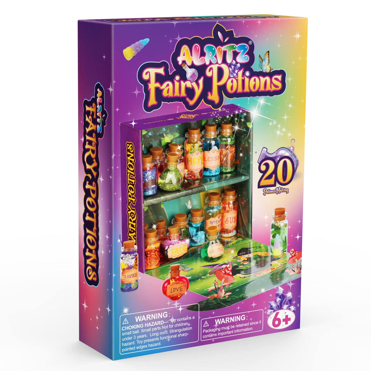 Alritz Fairy Potions Kit, Magic Mix Kit 20 Bottles, Christmas Gifts Decorations Ornaments Garden Crafts Birthday Gifts Toys for Girls and Boys 6 7 8 9 10 11 12+Years Old Families Party Indoor Outdoor Alritz