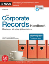 Corporate Records Handbook, The: Meetings, Minutes & Resolutions WoodArtSupply