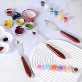 4Pcs Painting Knife Set Stainless Steel Palette Knife Color Mixing Scraper Painting Art Spatula with Wood Handle for Oil Canvas Acrylic Paintings Supplies Trinkrittey