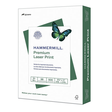 Hammermill 104604 Laser Print Office Paper, 98 Brightness, 24lb, 8-1/2 x 11, White, 500 Sheets/Rm (HAM104604) Hammermill