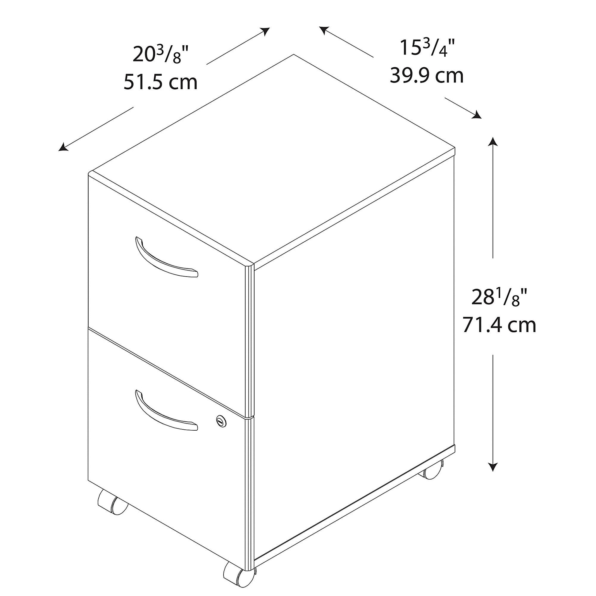 Bush Business Furniture Series C 2 Drawer Mobile File Cabinet, Hansen Cherry - WoodArtSupply