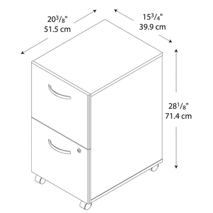 Bush Business Furniture Series C 2 Drawer Mobile File Cabinet, Hansen Cherry - WoodArtSupply