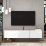 Atelier Mobili Wall Mounted TV Console - Glossy White, Entertainment Center with Floating Design ATELIER MOBILI THE LEADER OF THE INTERCHANGEABLE FURNITURE