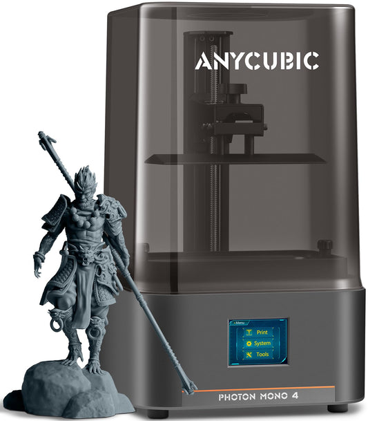 ANYCUBIC Photon Mono 4 Resin 3D Printer, 7'' 10K Mono LCD Screen with Stable LighTurbo Light Source, 70mm/h Fast Printing, Print Volume 6.04'' x 3.42'' x 6.49''