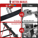 Hapfan 50 ft Ninja Warrior Obstacle Course for Kids with Tree Swing, Portable Slackline Swing Set with Weather-Proof Obstacles, Tree Jungle Gym Outdoor Playset for Backyard Outside Hapfan