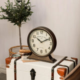 NIKKY HOME Antique Mantel Clock, Battery Operated Decorative Desk Table Clock for Home, Office, Living Room, Bed Room, Brown NIKKY HOME