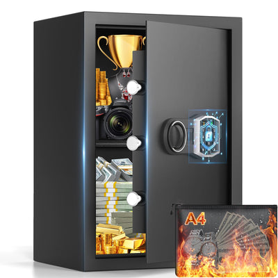 3.5 Cub Large Home Safe Fireproof Waterproof, Digital Fire proof Safe Box With Fireproof Bag, Combination Lock and Alarm Systerm, Anti-theft Safes for Home Files Ammo