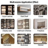 Under Cabinet COB LED Light Strip Kit,12V 6 Rolls 3.3FT White COB LED Strip Lights with Penetrable Wooden Board Hidden Touch Sensor Switch for DIY Kitchen,Wardrobe,Shelf,Display Cabinet Ligting Living Amazy