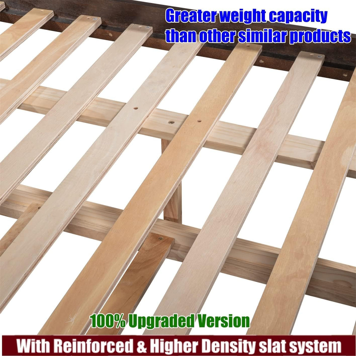 TSAMPA Latest Upgraded & Stronger Heavy Duty Solid Wood Full Over Full Bunk Bed with Trundle, Thickened Safer Convertible Bunkbed Frame (Easier to Assemble) (Espresso) TSAMPA