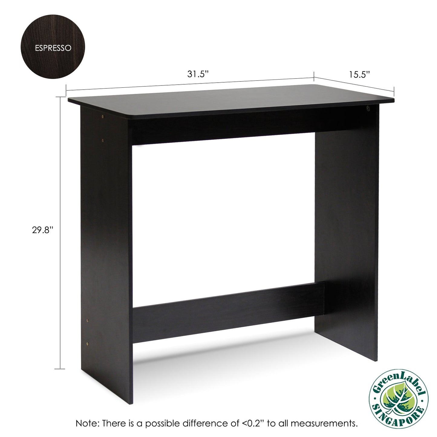 FURINNO Simplistic Study Table, Espresso - WoodArtSupply