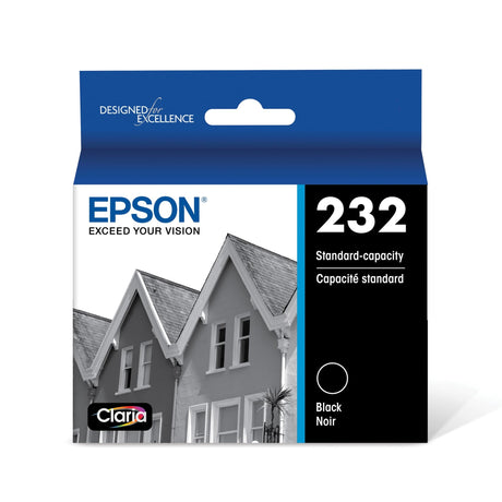 EPSON 232 Claria Ink Standard Capacity Black Cartridge (T232120-S) Works with WorkForce WF-2930, WF-2950, Expression XP-4200, XP-4205 Epson
