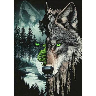 AIRDEA Diamond Art Paintings Kits for Adults,Wolf Diamond Art Kits for Adults,12x16 Inch DIY Diamond Art Paintings Kits Animals,Mountain Diamond Art Painting Set Complete for Beginner