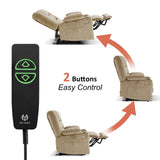 MCombo Zero Gravity Power Recliner Chair with Heat and Vibration Massage, Reclining Chair with USB & Type C Ports, Cup Holders for Living Room, Fabric PR670 (Beige Large 25.5" Seat Width) MCombo