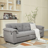 TYBOATLE Sofa Couches for Living Room, Mid-Century Modern Comfy Tufted Upholstered 87" W Loveseat w/ 2 USB Charger & Side Pocket, 2/3 Seater Cloud Couch Sofas for Apartment Bedroom Office (Dark Grey) TYBOATLE