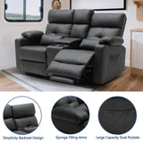 RIHEREFY 68'' RV Power Loveseat Sofa Recliner | Wall Hugger Loveseat | Double Reclining Sofa with Cup Holder | Recliner with Heat and Massage | Theater Seating(PU, Black-Gray) RIHEREFY