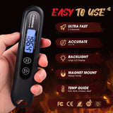 FUMMDUS Meat Thermometer Digital, 3S Instant Read Food Thermometer for Cooking with Backlight & Magnet, Foldable Temperature Probe Kitchen Gadgets Essentials for BBQ Oven Grill Smoker Candy FUMMDUS