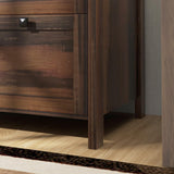 HOMCOM 2 Drawer File Cabinet with Lock, Lateral Filing Cabinet with Keys and Adjustable Hanging Bar for Letter, A4 and Legal Size, File Cabinet for Home Office, Brown HOMCOM