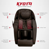Kyota M380 Genki Massage Chair (Brown), Zero-Gravity Recliner Massage Chair Featuring Calf Kneading Oscillation, Chromotherapy Lights, and Intelligent Voice Command and Control, Reclining Massager Kyota