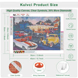 Kulvci Car Diamond Painting Kits for Adults, Diamond Art Kits for Beginners, 5D DIY Full Drill Gem Craft for Home Decor Gift 16x12inch Kulvci