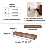 Adorwood Handmade Fireplace Mantel Shelf 60", Rustic Wood Mantles for Over Fireplace, Wall Mounted Floating Mantel Shelves for Living Room Decor (Dark Rustic, 60Lx6Hx8D inches) Adorwood