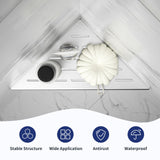 Bernkot 10'' Corner Shower Shelf 2PCS, 304 Stainless Steel Grout in Shelves for Tiled Wall, Recessed Bathroom Shelves, No Drilling Needed (10'', Silver) Bernkot