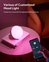 Hifree Smart Table Lamp, Dimmable Desk Lamp with App/Voice Control, LED RGB Color Changing Touch Lamp, Night Light for Bedroom Compatible with Alexa Hifree