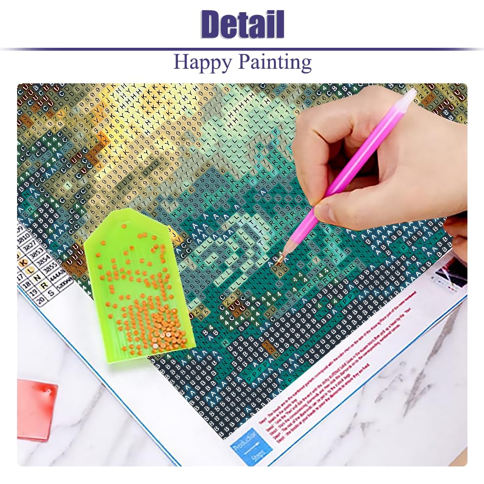 LWZAYS 5D Diamond Painting Kits for Adults, Lion Diamond Art Kits for Beginners, DIY Full Round Drill Gem Art Kit for Home Wall Decor and Adults Gift 35 * 35cm LWZAYS