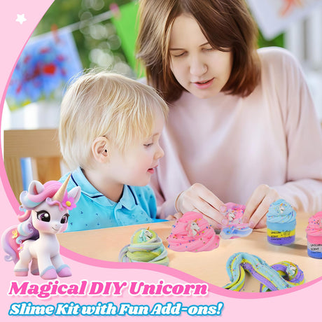 2 Pack Unicorn Cloud Slime Kit, Kids Slime, Toys for Ages 6-8 8-13 Girls and Boys, Party Favors Girl Birthday Gifts for 4 5 7 9 10 11 12 Year Old Cute Stuff Stocking Stuffers Keemanman