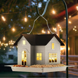 MrCrafts Solar Bird Feeder - Hanging Metal Bird House Feeder with Solar Lights, Outdoor Solar Lantern, Garden Decor for Outside, Unique Gifts for Mom, Grandma, Christmas Mrcrafts