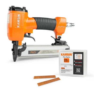 P625 23 Gauge Pneumatic Micro Pin Nailer 3/8-Inch to 1-Inch Length Air Power Headless Pinner Kit with 10,000 Pins Pin Nail Gun Pins Gun Brad Nailer Gun Finish Nailer Gun