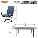 Sophia & William Outdoor Dining Set Patio Dining Sets Patio Table and Chairs Set 9 Pieces Outdoor Dining Table for 8 with Swivel Patio Chairs Patio Set for Garden Pool All Weather Blue Sophia & William