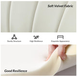 HULALA HOME Modern Velvet Loveseat Sofa with Flower Shaped Back, Comfy Upholstered 2-Seater Sofa with Gold Metal Legs, Small Love Seat Accent Couch for Living Bedroom Leisure Areas, Ivory HULALA HOME