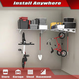 WALMANN 2 Pack Garage Wall Shelves, 2 x 4 ft/24 * 48 inch Wall Mounted Storage Shelves for Garage Heavy Duty Wall Shelving, Holds Up to 220 Lbs(White) WALMANN