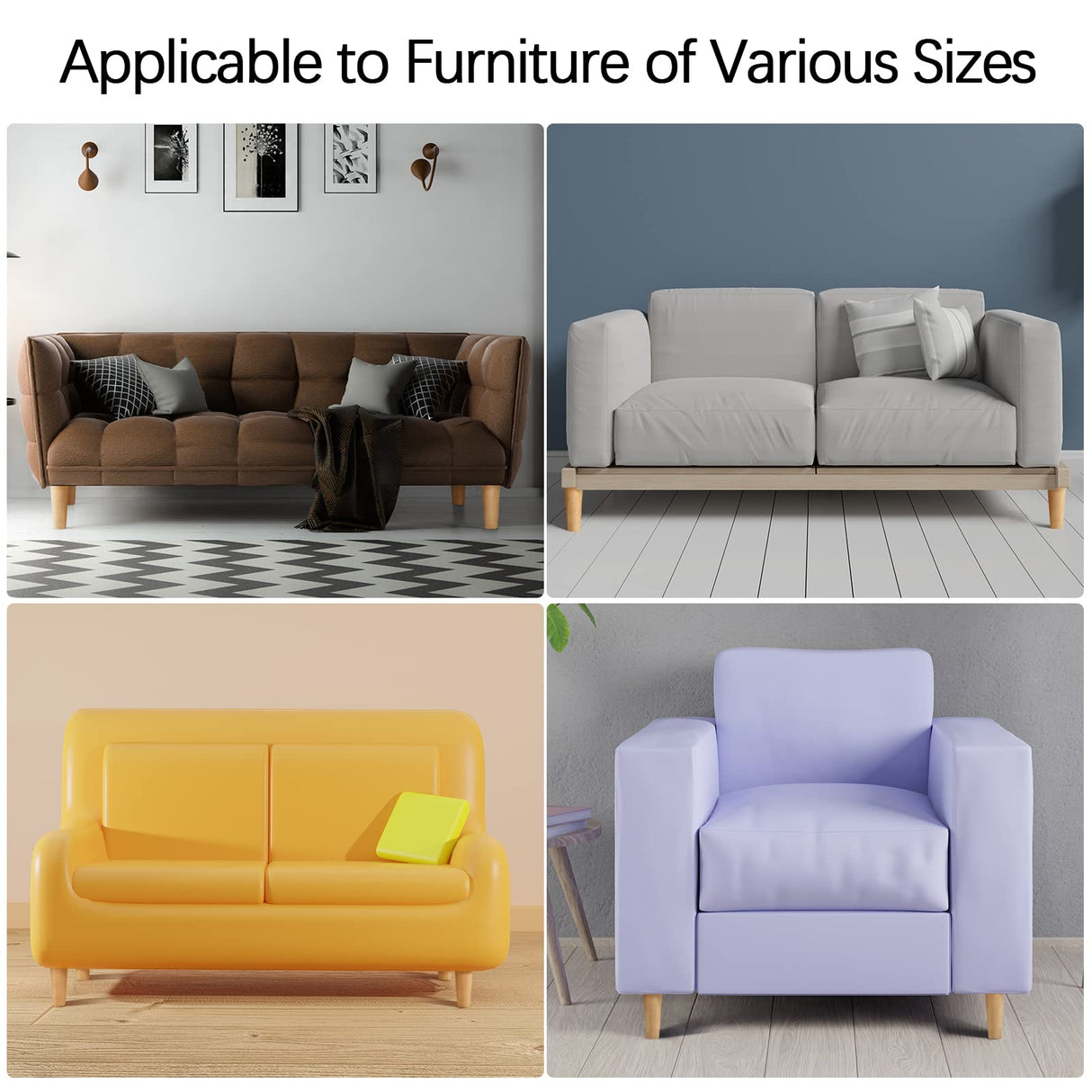 TURSTIN 8 Pieces Furniture Legs 6 Inches Round Solid Wood Furniture Feet Couch Legs Sofa Legs Replacement Legs for Armchair, Cabinet, Chair, Dresser or Home DIY Projects, Natural Wood TURSTIN