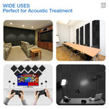12 Pack Acoustic Panels Self-Adhesive, 1" X 12" X 12" Quick-Recovery Sound Proof Foam Panels, Acoustic Foam Wedges High Density, Soundproof Wall Panels for Home Studio,Carbon Black HEMRLY