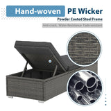 JOIVI Outdoor Patio Chaise Lounge Chairs Set of 2, PE Wicker Patio Pool Lounge Chairs Furniture Set of 2, Pool Lounger Gray Rattan Adjustable Backrest with Removable Dark Gray Cushion JOIVI