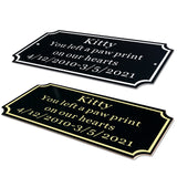 Size: 2" H x 4" W, Custom Elegant Metal Engraved Plate, Personalized Black Solid Brass or Stainless Steel Laser Engraved Name Plates with Adhesive Backing or Screw, Silver or Gold Etched Letters SINYUDUN