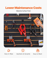 VEVOR Slatwall Panel, 16 sq.ft, Versatile Durable Slat Wall Panel with MDF Material & 3 in Groove, Aesthetic Easy to Clean Slat Wall Panel with Melamine Surface, Fit for Bicycles, Hammers, etc. VEVOR