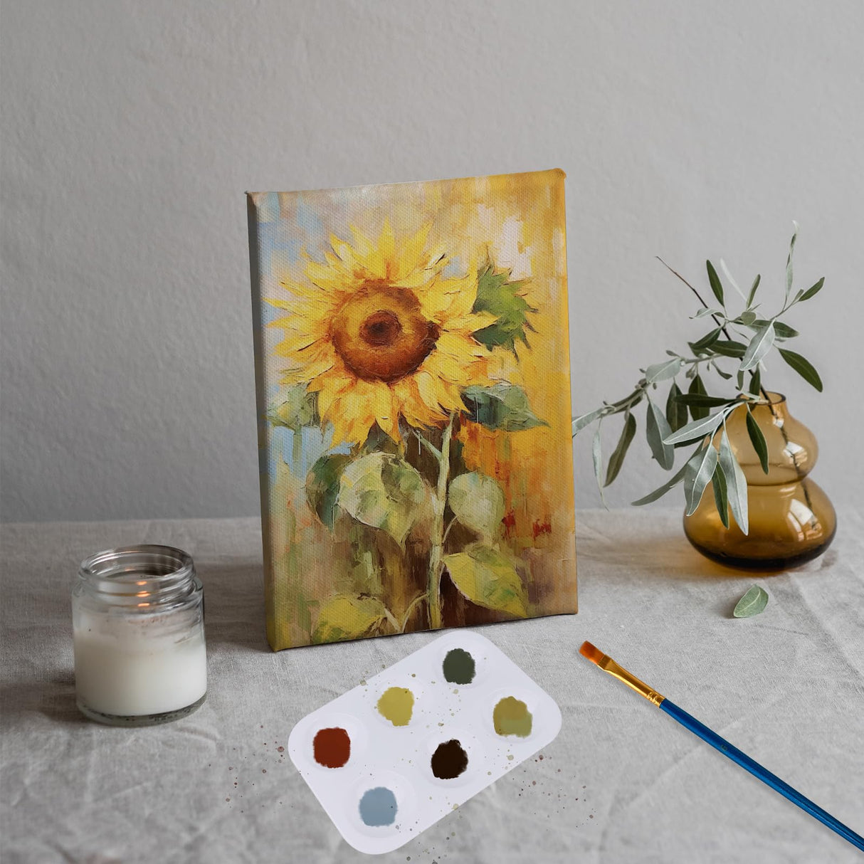 LNAUJS 1 Pack Paint Tray Palette, White, 6 Well Rectangular Plastic Palette for Oil, Watercolor Paint LNAUJS