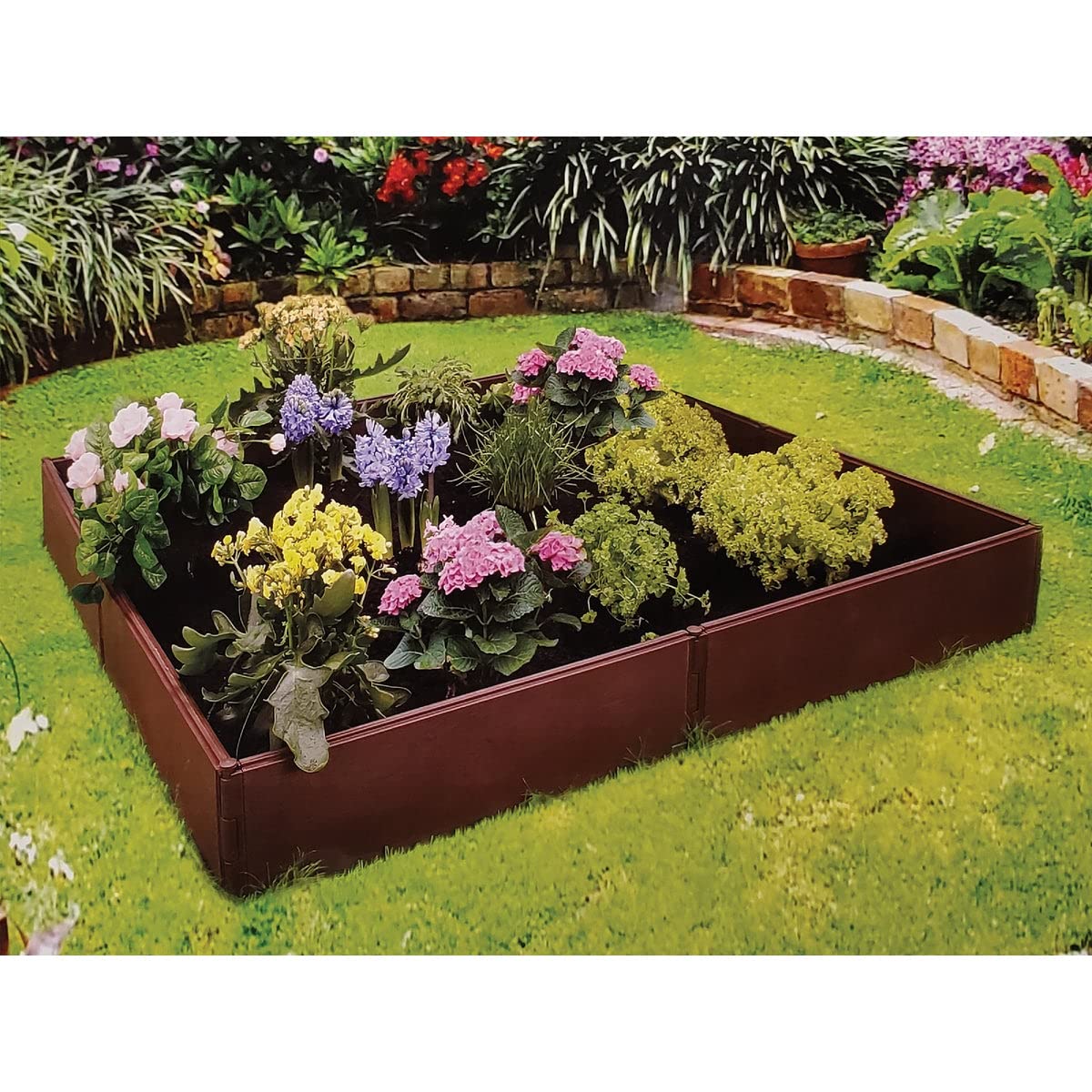 Emsco Group Raised Bed Garden Bed Boards - 4' x 4' - Brown - WoodArtSupply