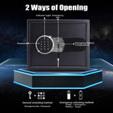 SOULYI Safe Box, 0.5 Cubic Feet Small Safe with Digital Keypad Override Keys, Money Safe Mounted on Wall Floor of Home Office Hotel For Jewelry Document Cash Gun Storage SOULYI