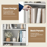 SILKYDRY 6-Tier Bookcase, Wooden Bookshelves and Bookcases, Floor Standing Open Display Storage Organizer Shelves, 70" Tall Bookshelf for Bedroom Living Room Office (1, White) SILKYDRY